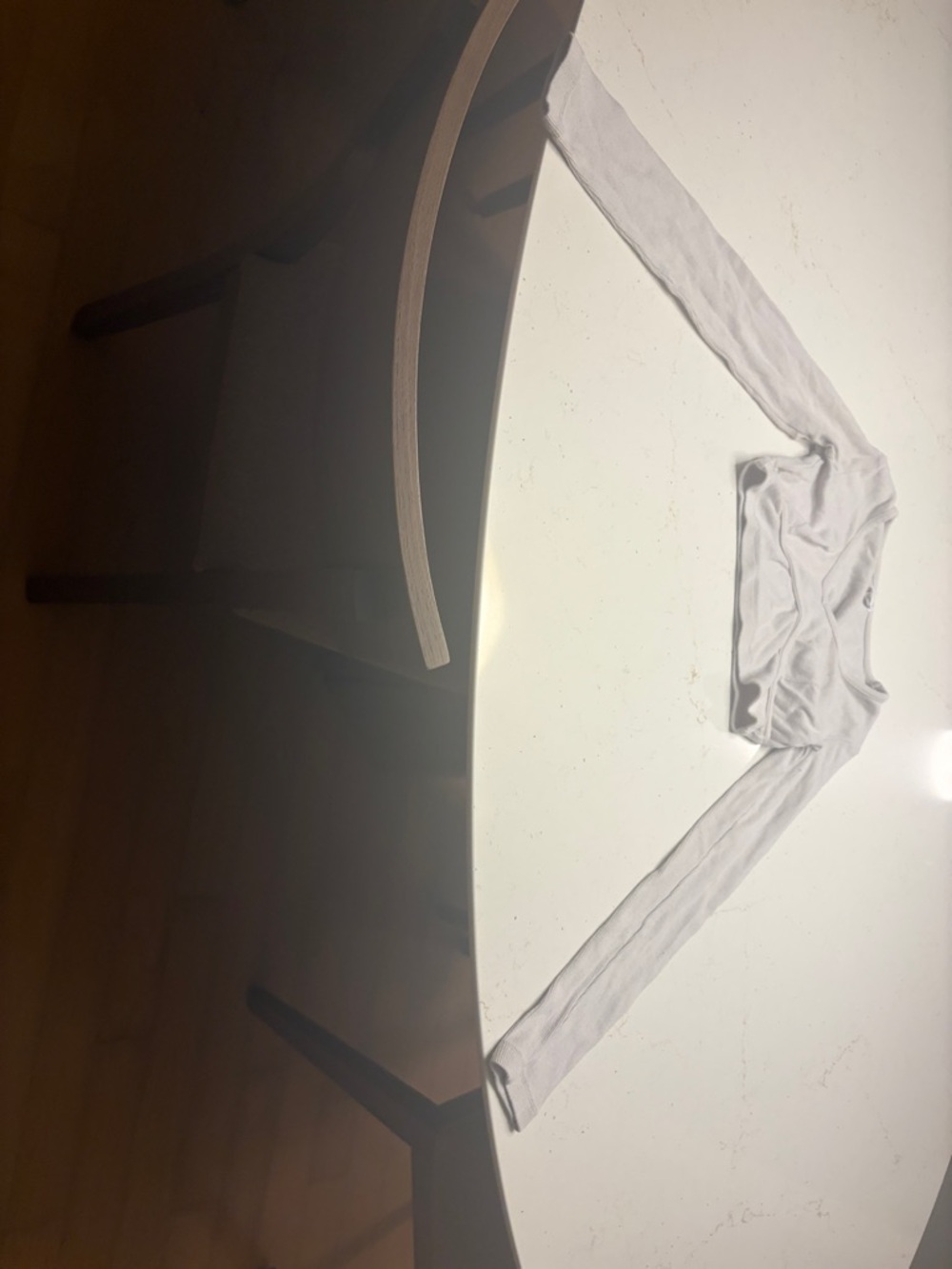 Garage Ribbed Long Sleeve Cropped Top in Taupe